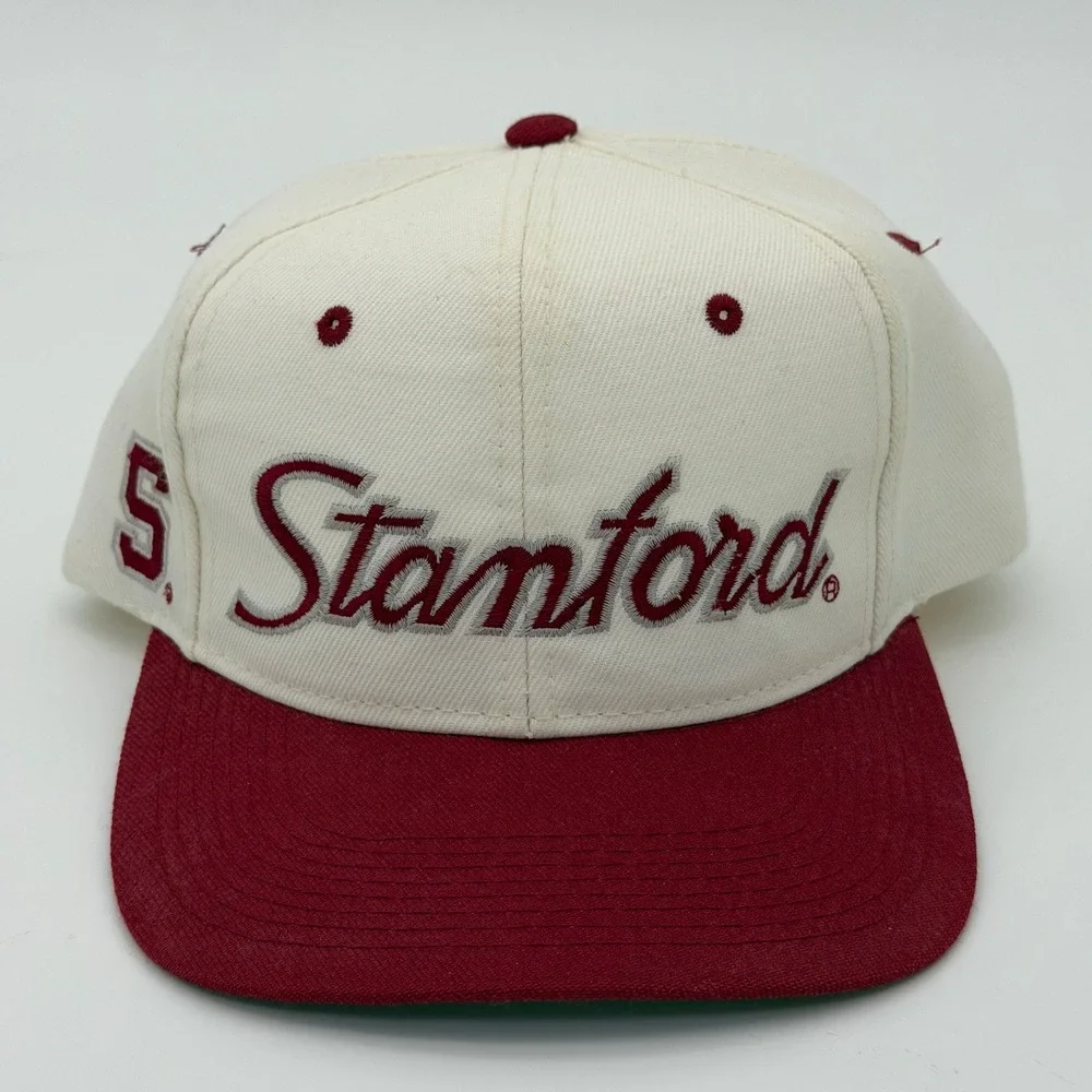 Vintage Sports Specialties Stanford Cardinal Snapback Hat Maroon Script‎ Wool